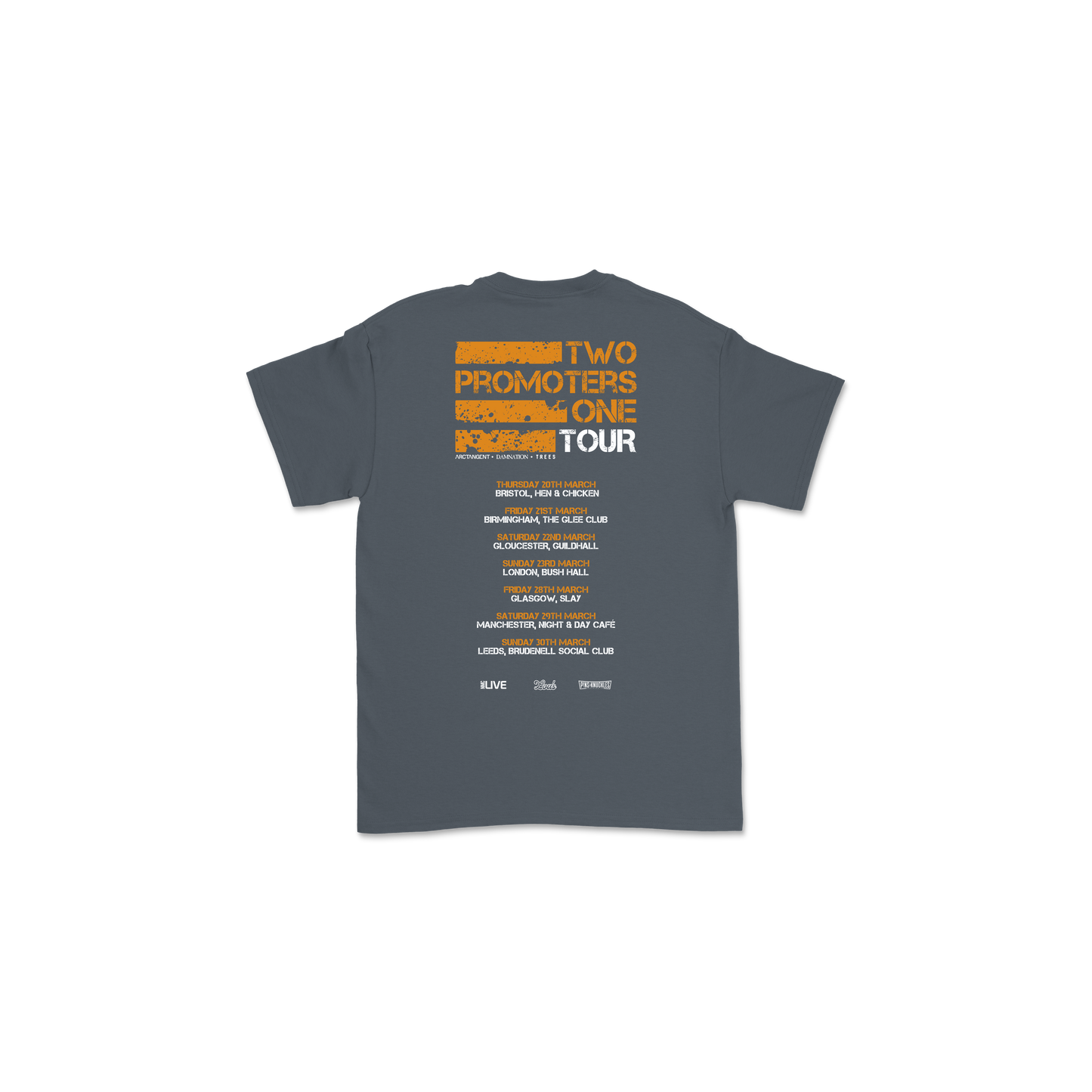 TOUR DATES CHARCOAL TEE