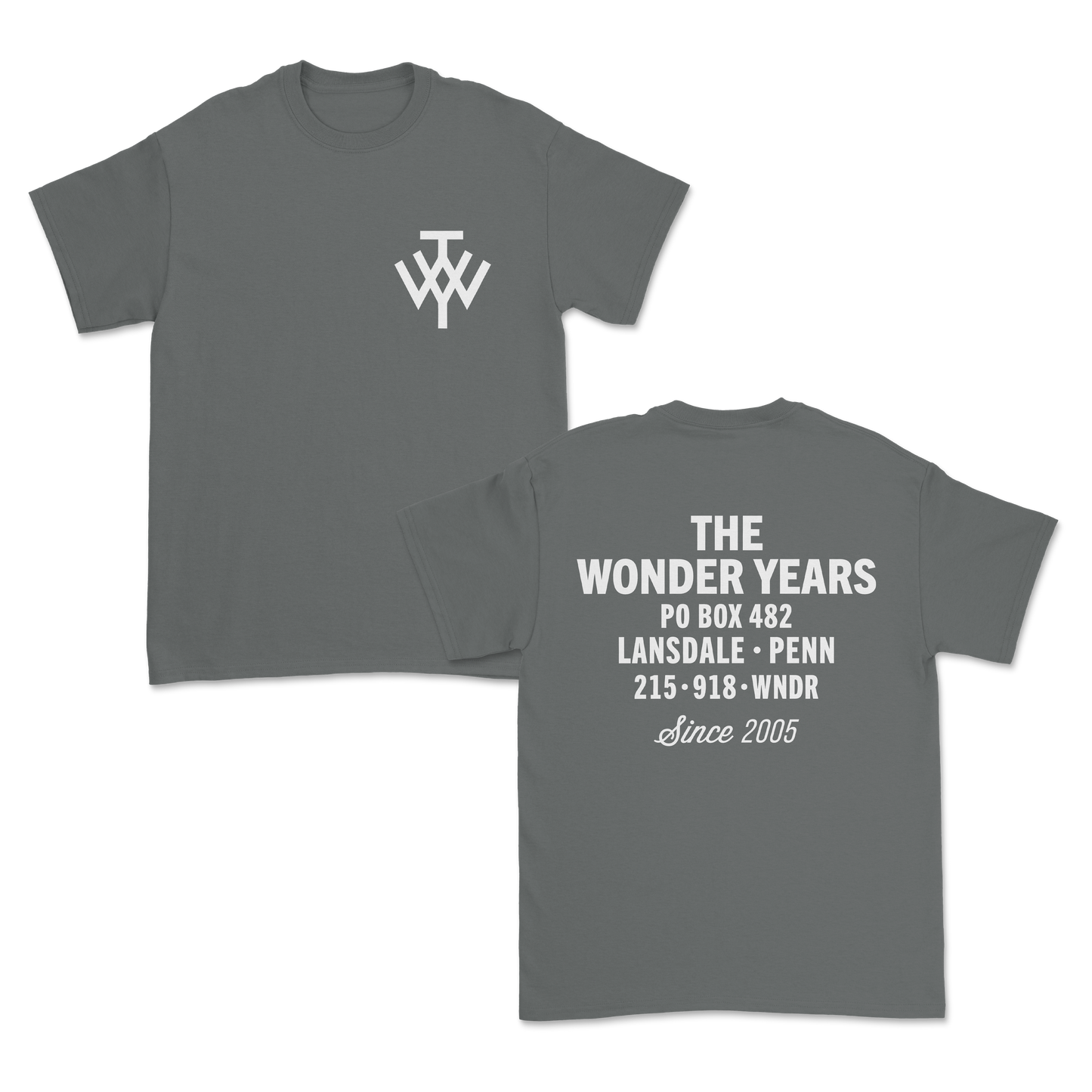 PO BOX CHARCOAL TEE