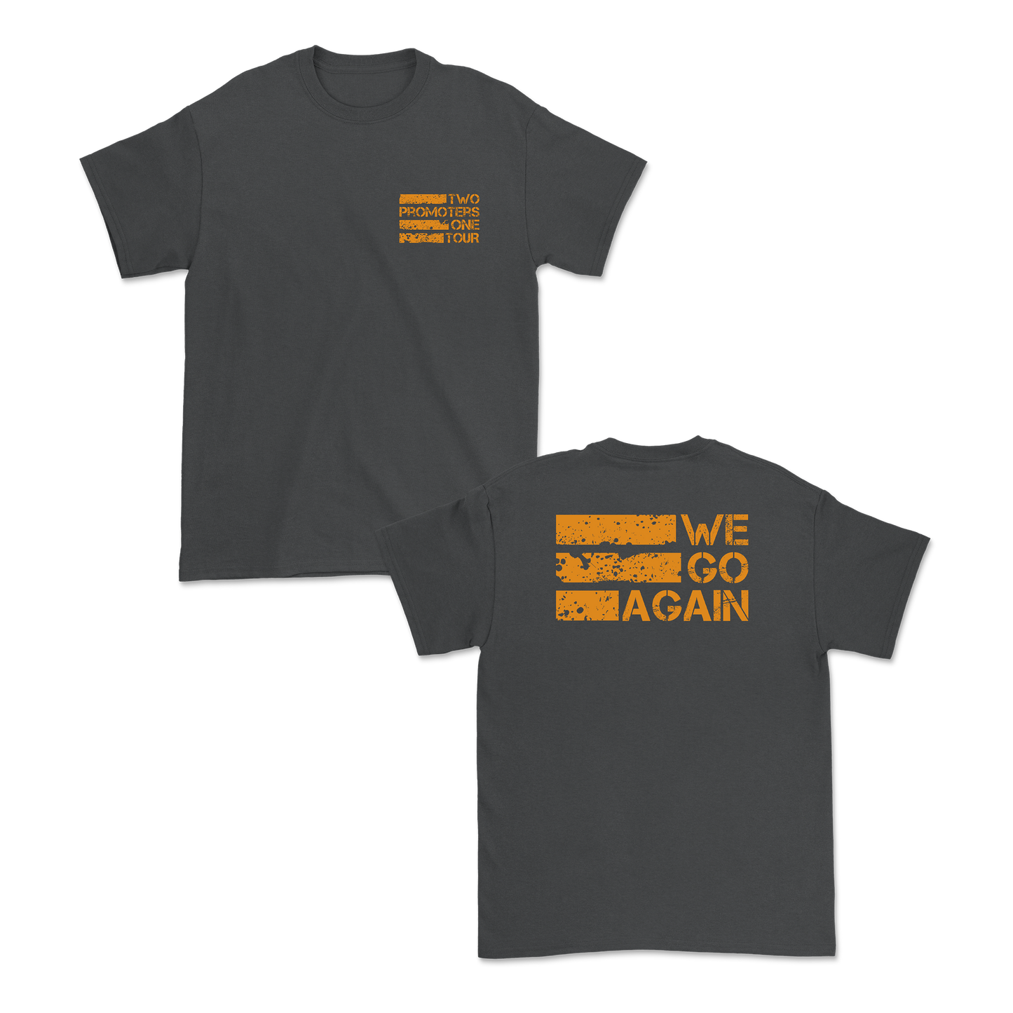 WE GO AGAIN STONE WASHED BLACK TEE