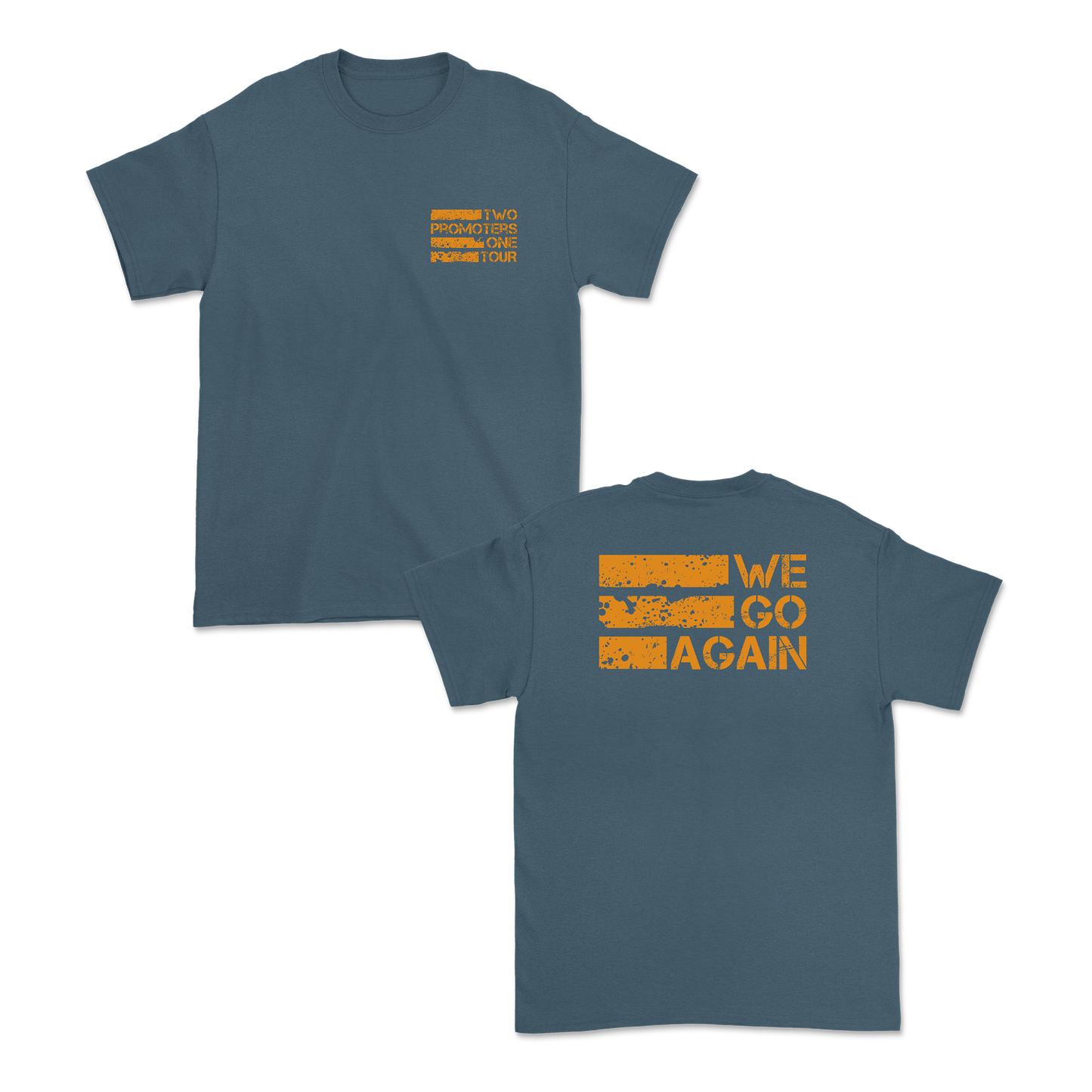 WE GO AGAIN STONE WASHED DENIM TEE