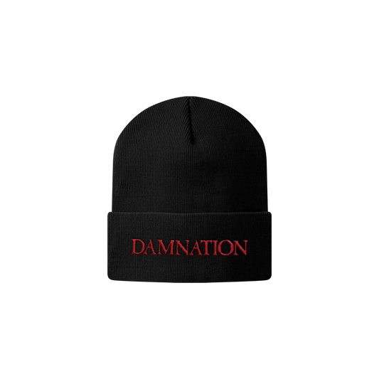 DAMNATION RED LOGO BEANIE