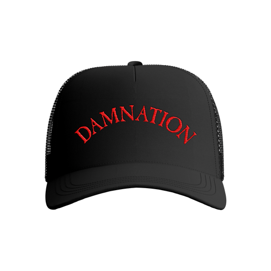 DAMNATION RED LOGO CAP