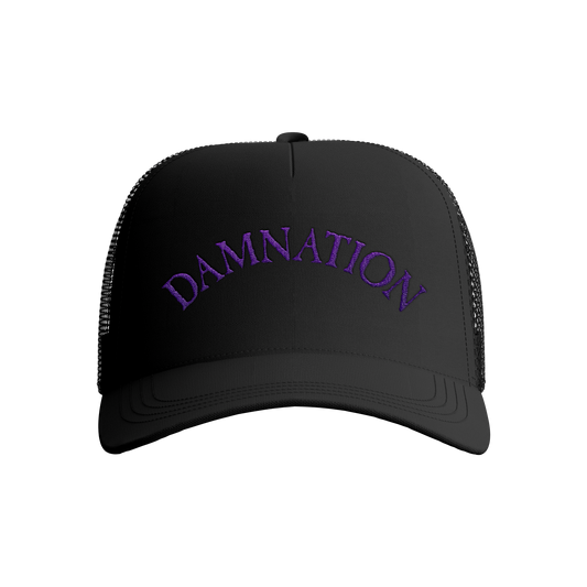DAMNATION PURPLE LOGO CAP