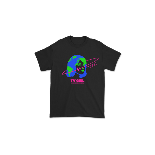 AROUND THE WORLD BLACK TEE